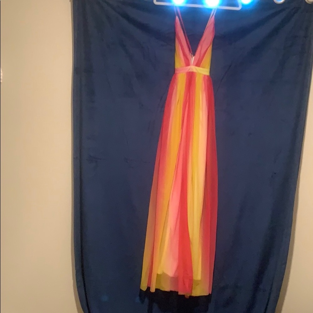 Pink and yellow dress